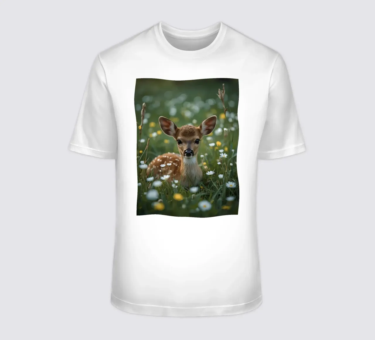 Un bel cerbiatto in un campo di fiori selvatici t-shirt da DesignDoodle
