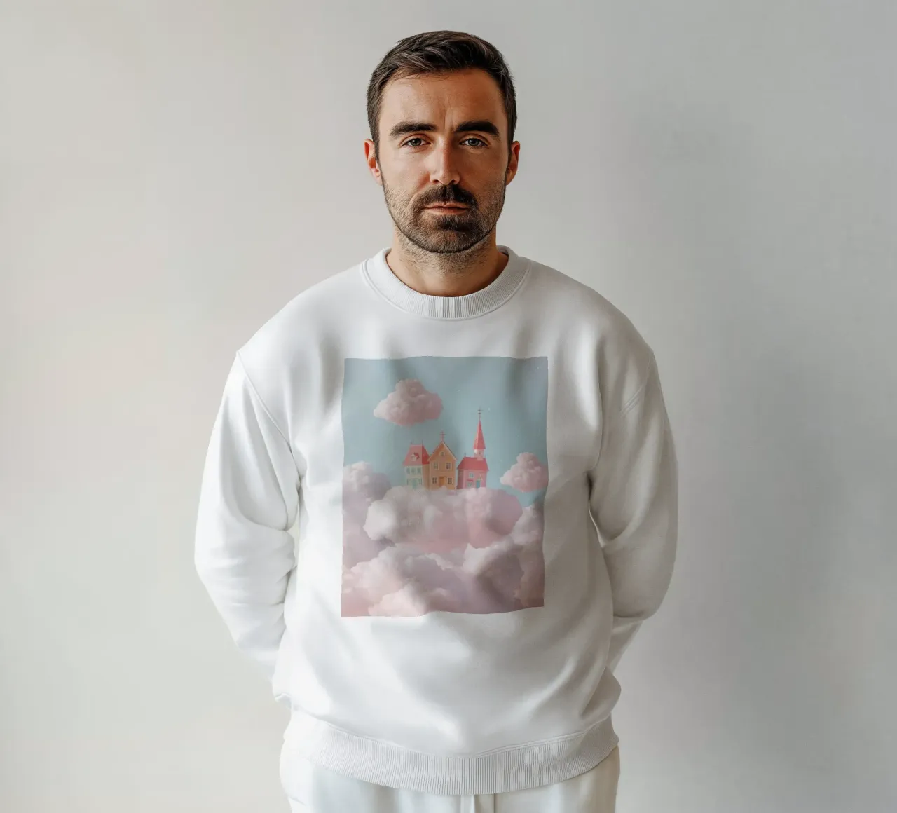 Un simpatico villaggio galleggiante sulle nuvole felpa da DesignDoodle