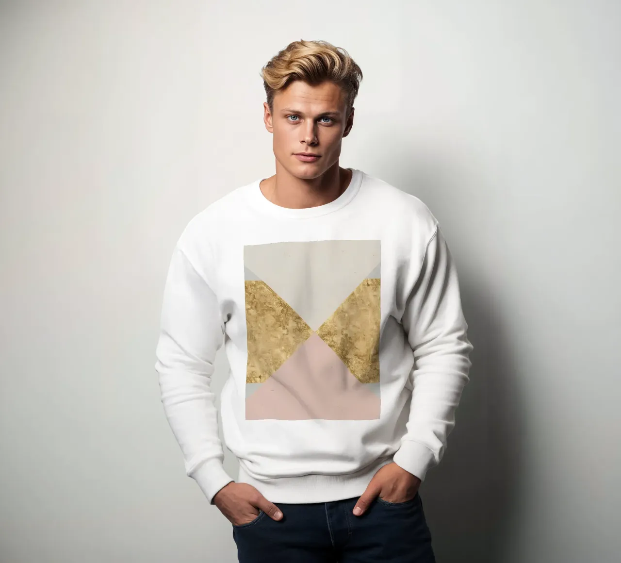 Composizione geometrica astratta con texture oro e grunge felpa da DesignDoodle