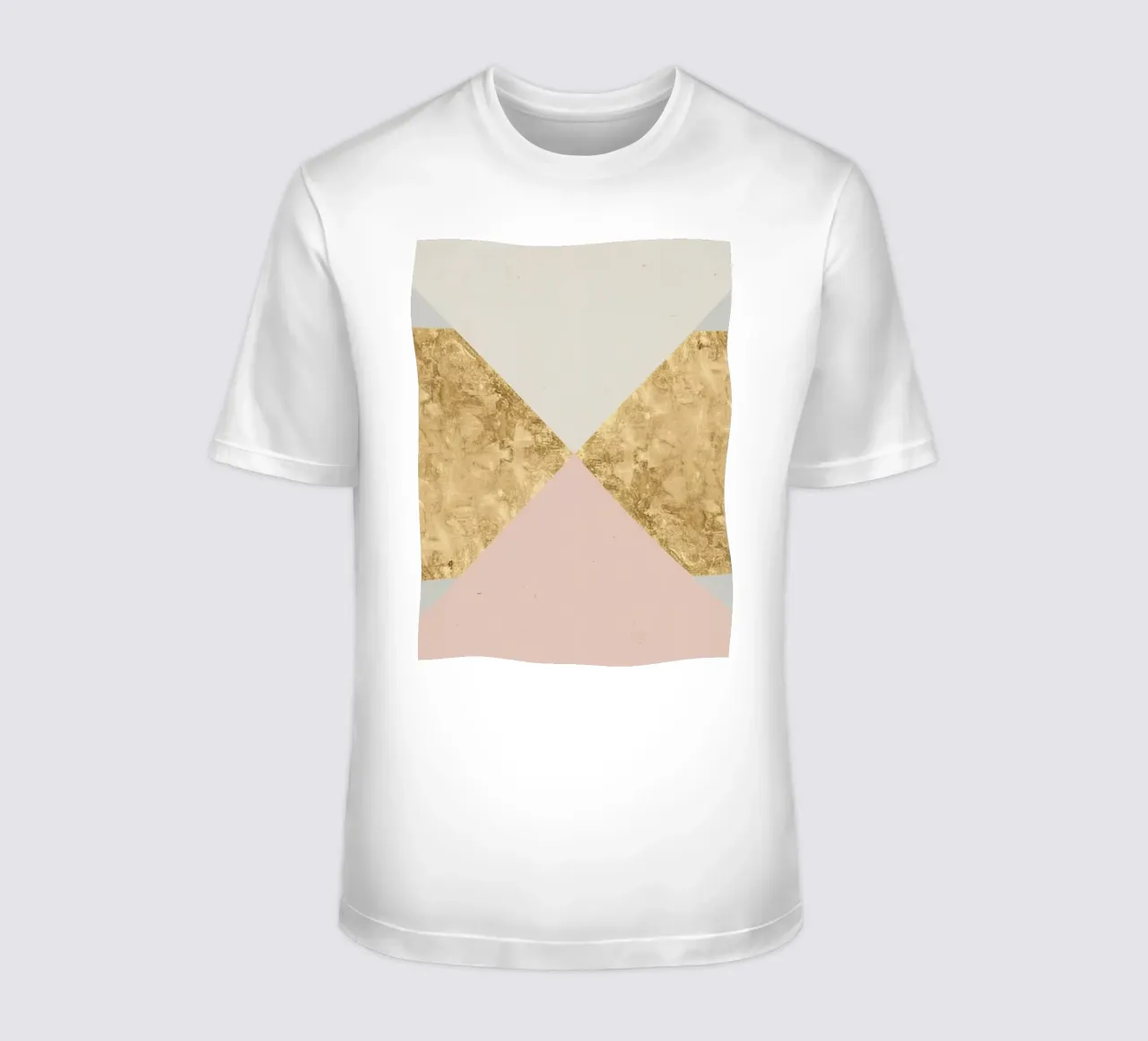 Composizione geometrica astratta con texture oro e grunge t-shirt da DesignDoodle