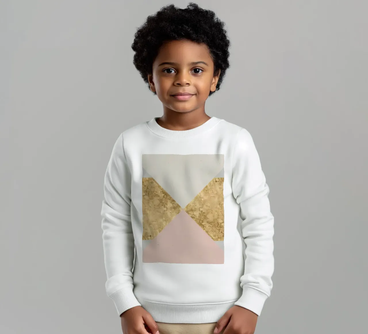 Composizione geometrica astratta con texture oro e grunge felpa bambino da DesignDoodle