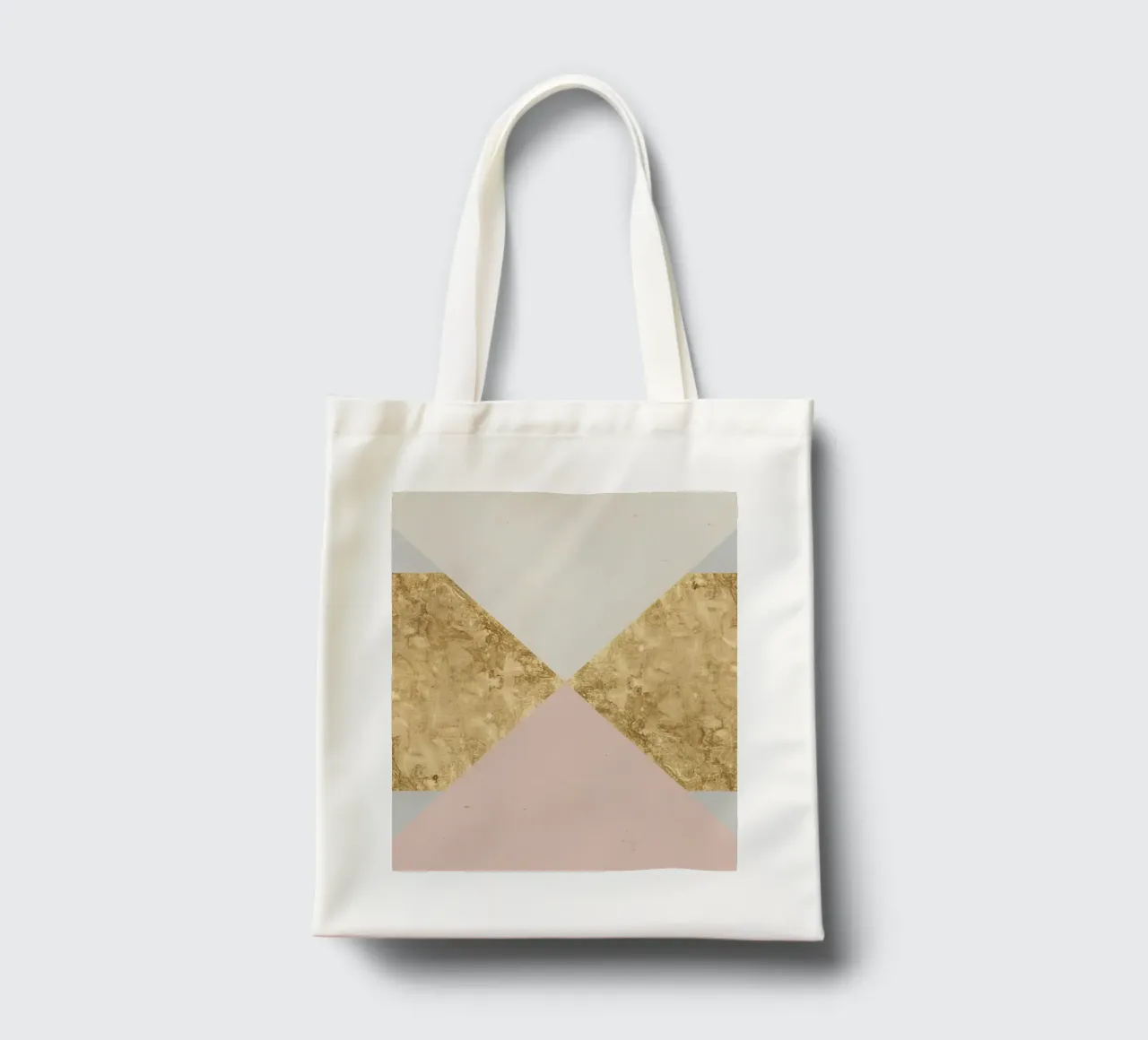Composizione geometrica astratta con texture oro e grunge borsa in juta da DesignDoodle