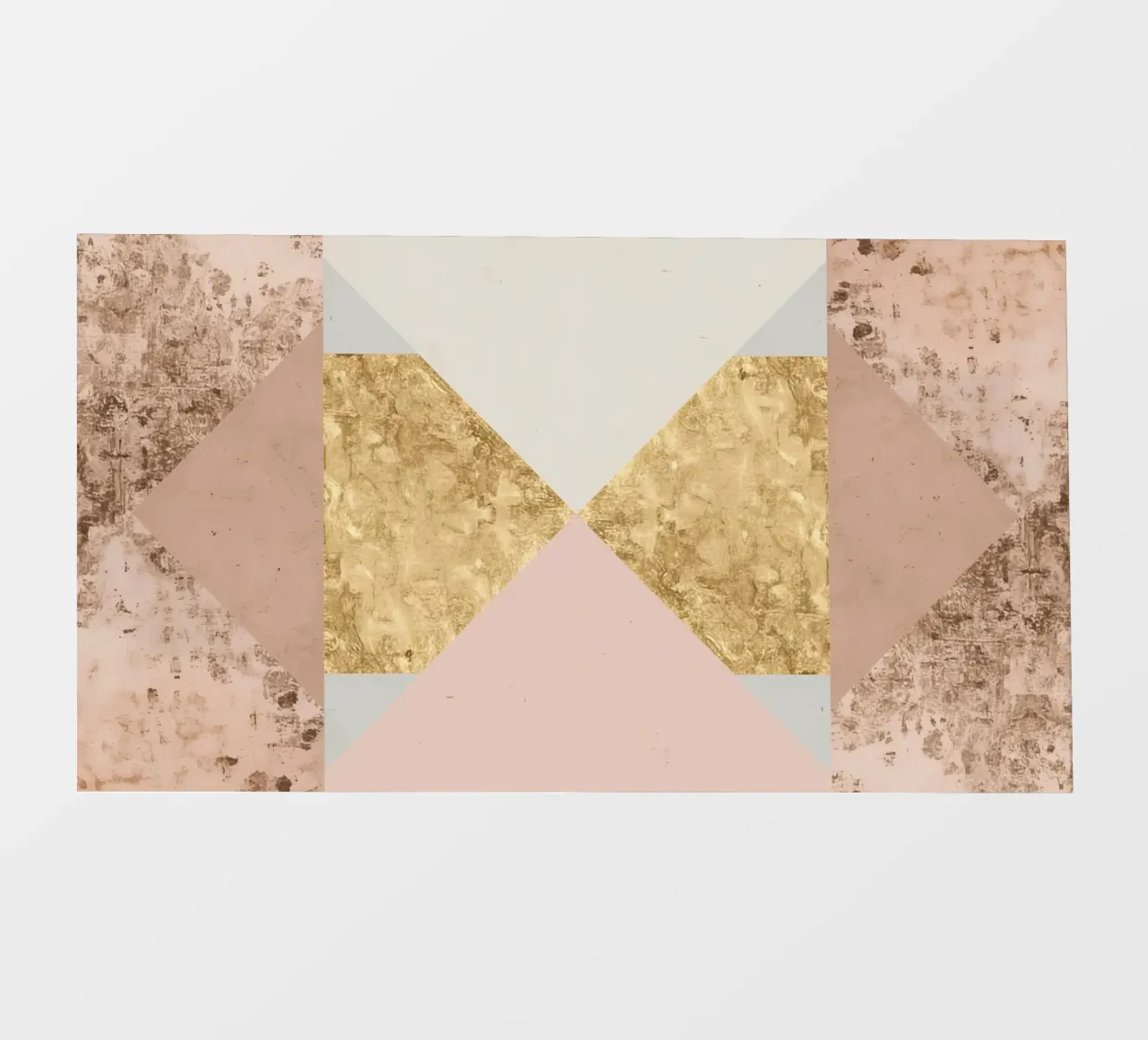 Composizione geometrica astratta con texture oro e grunge telo in pvc da DesignDoodle