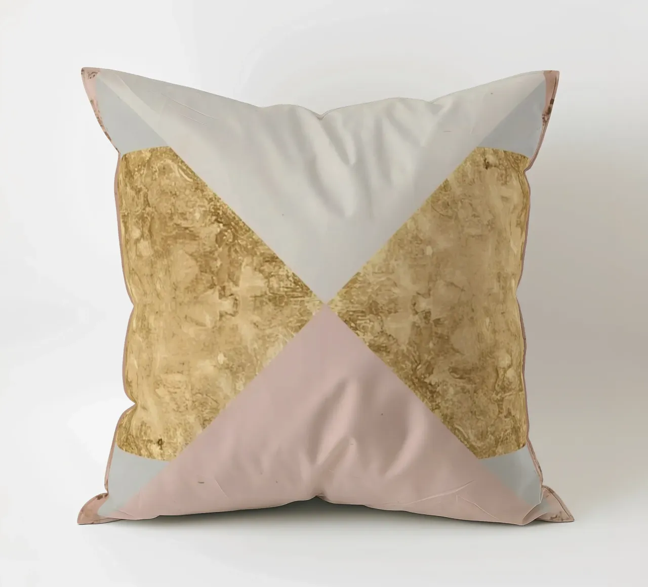 Composizione geometrica astratta con texture oro e grunge cuscino da DesignDoodle