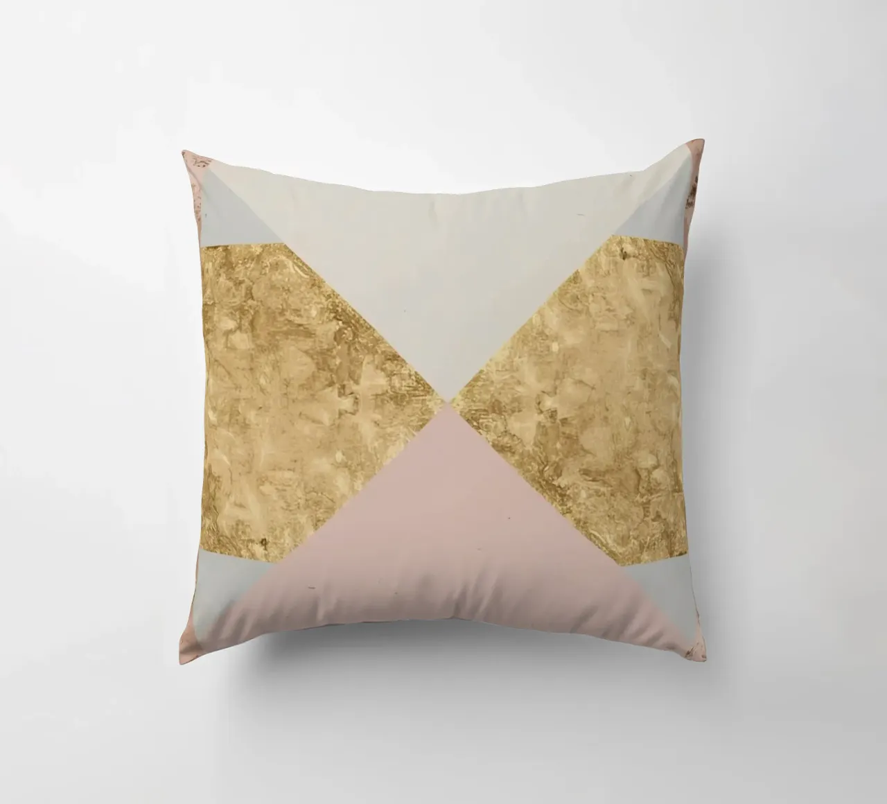 Composizione geometrica astratta con texture oro e grunge cuscino da DesignDoodle