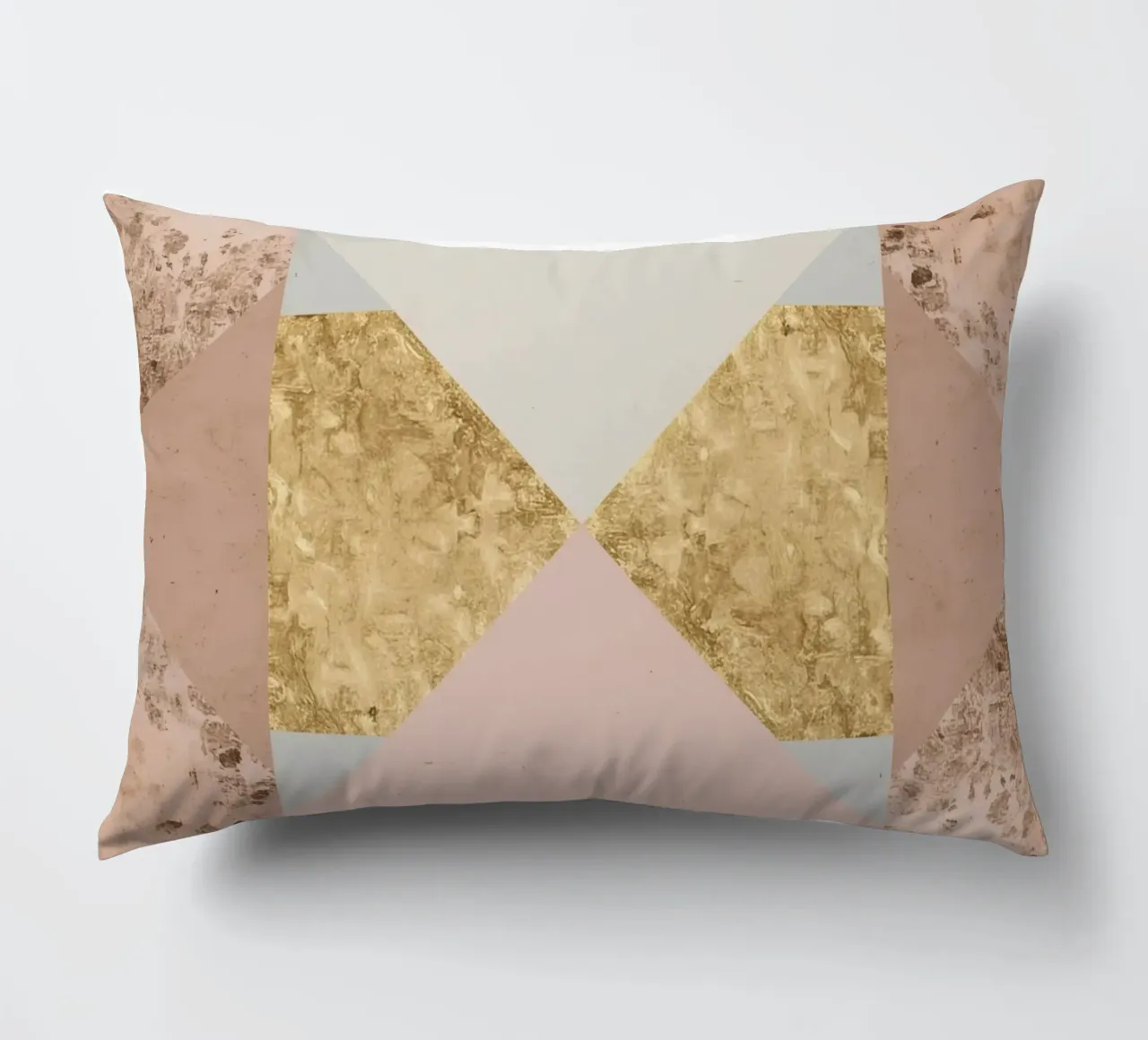 Composizione geometrica astratta con texture oro e grunge cuscino da DesignDoodle