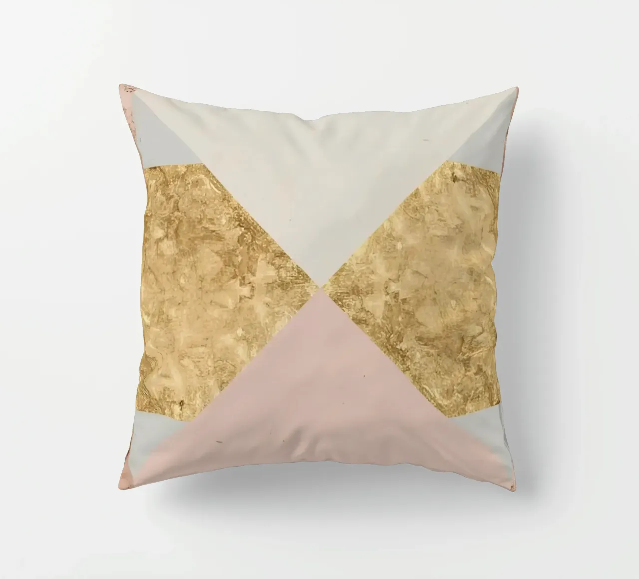 Composizione geometrica astratta con texture oro e grunge cuscino da DesignDoodle