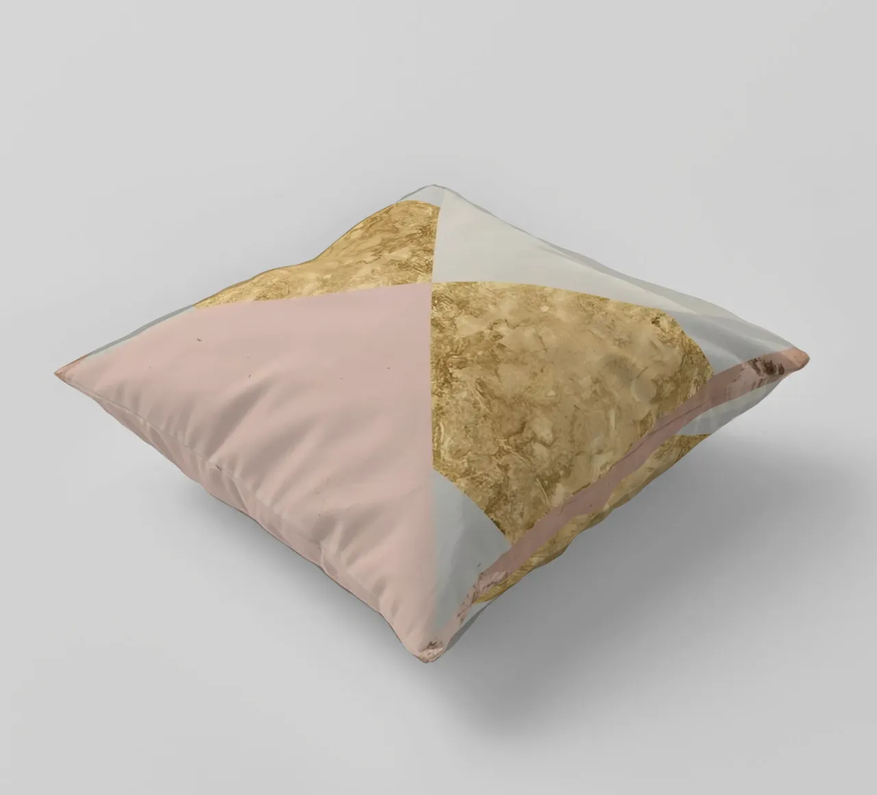 Composizione geometrica astratta con texture oro e grunge cuscino da DesignDoodle