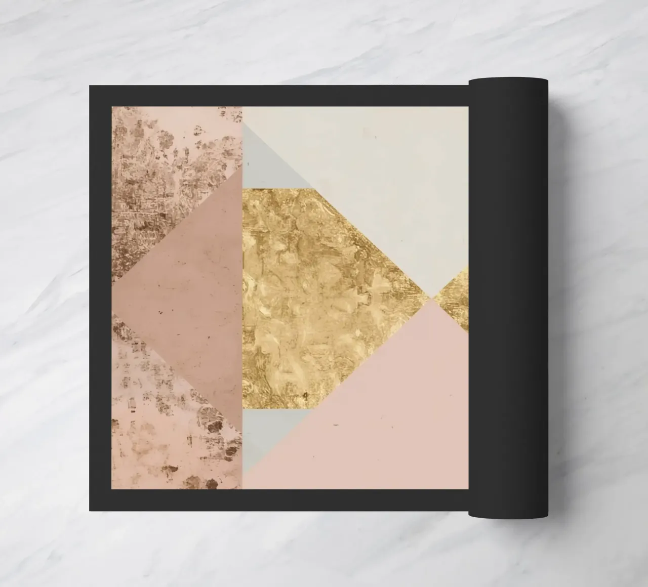 Composizione geometrica astratta con texture oro e grunge zerbino da DesignDoodle