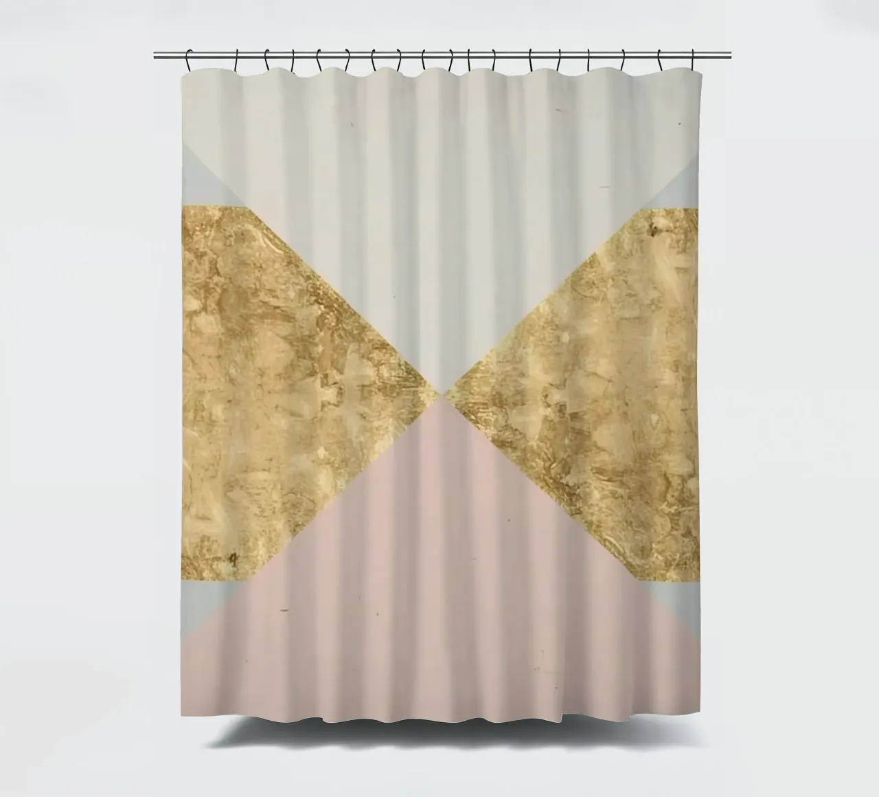 Composizione geometrica astratta con texture oro e grunge tenda da doccia da DesignDoodle