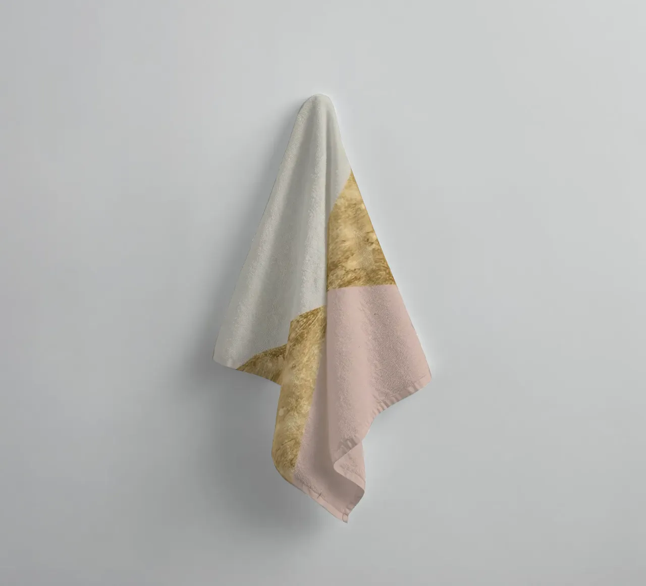 Abstract Geometric Composition with Gold and Grunge Textures towel by DesignDoodle