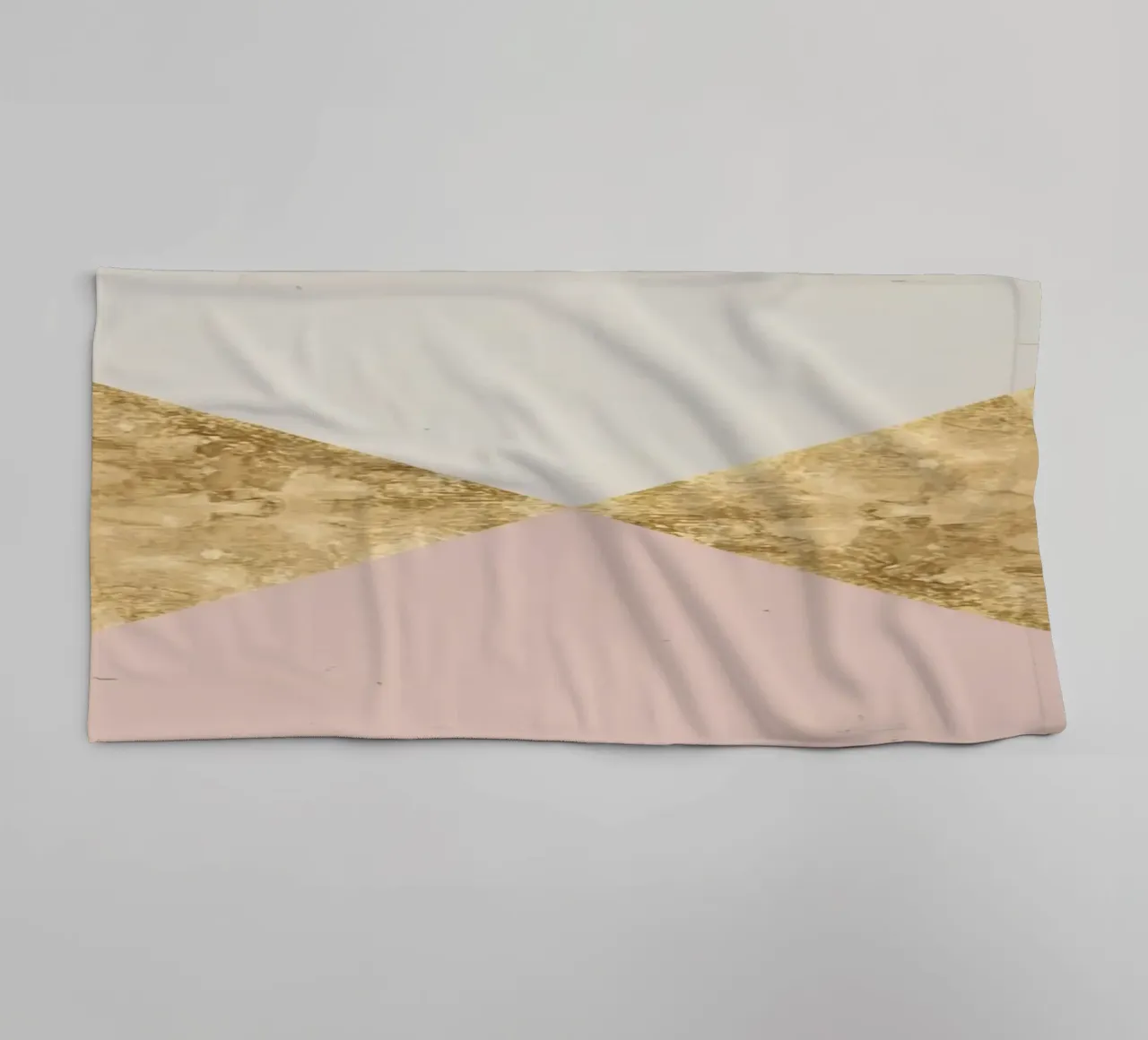 Abstract Geometric Composition with Gold and Grunge Textures towel by DesignDoodle