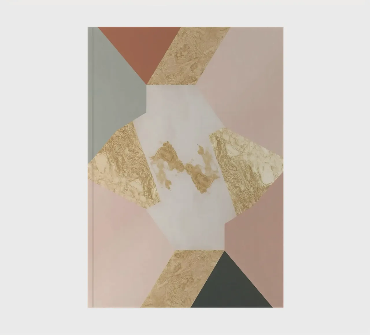 Abstract Geometric Pattern with Pastel Colors and Gold notebook by DesignDoodle