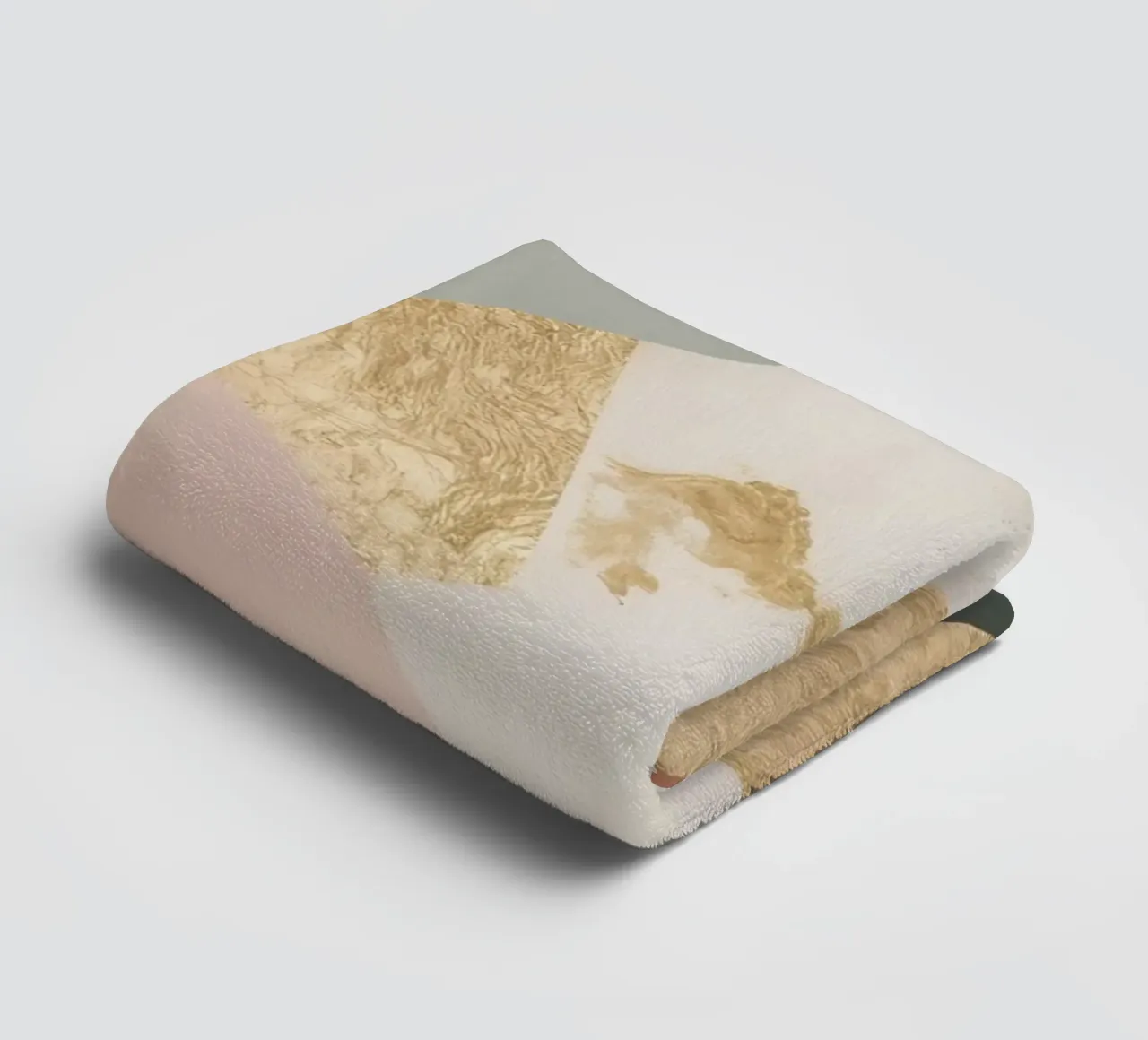 Abstract Geometric Pattern with Pastel Colors and Gold towel by DesignDoodle
