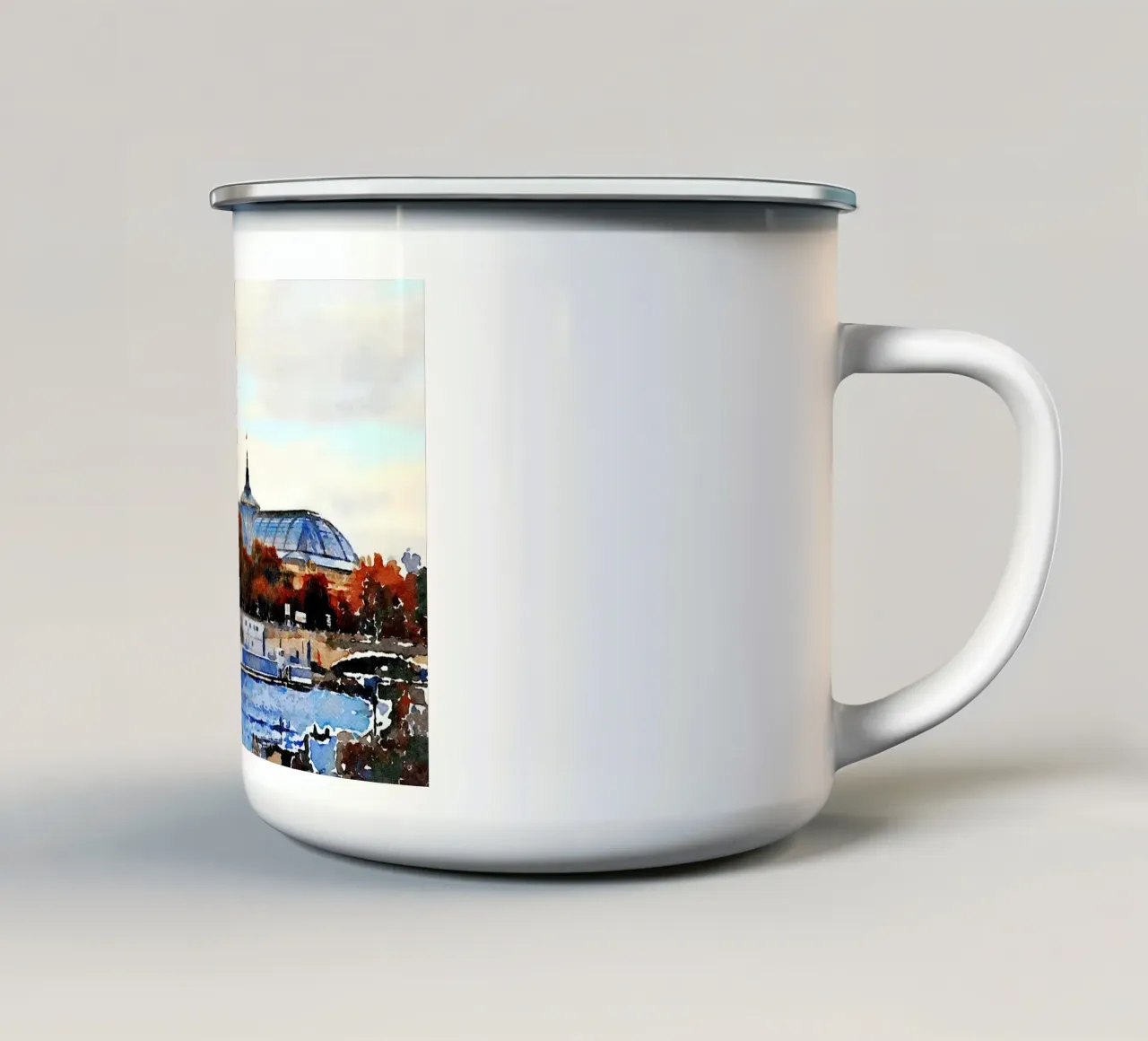 A Parigi tazza in smalto da Massimo Frascogna