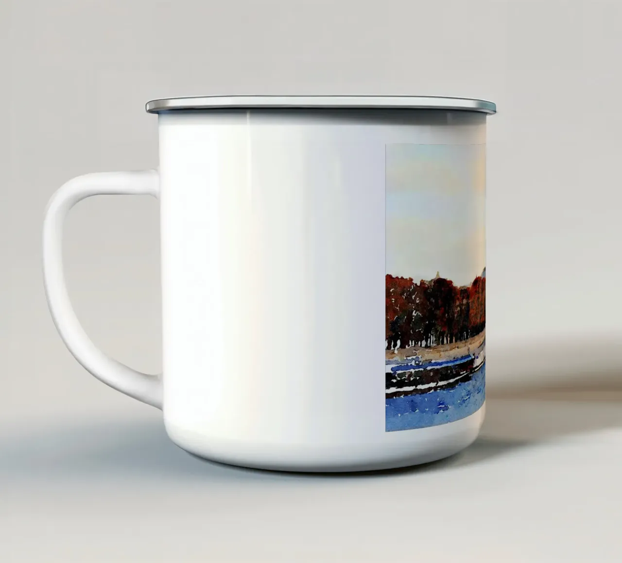 A Parigi tazza in smalto da Massimo Frascogna