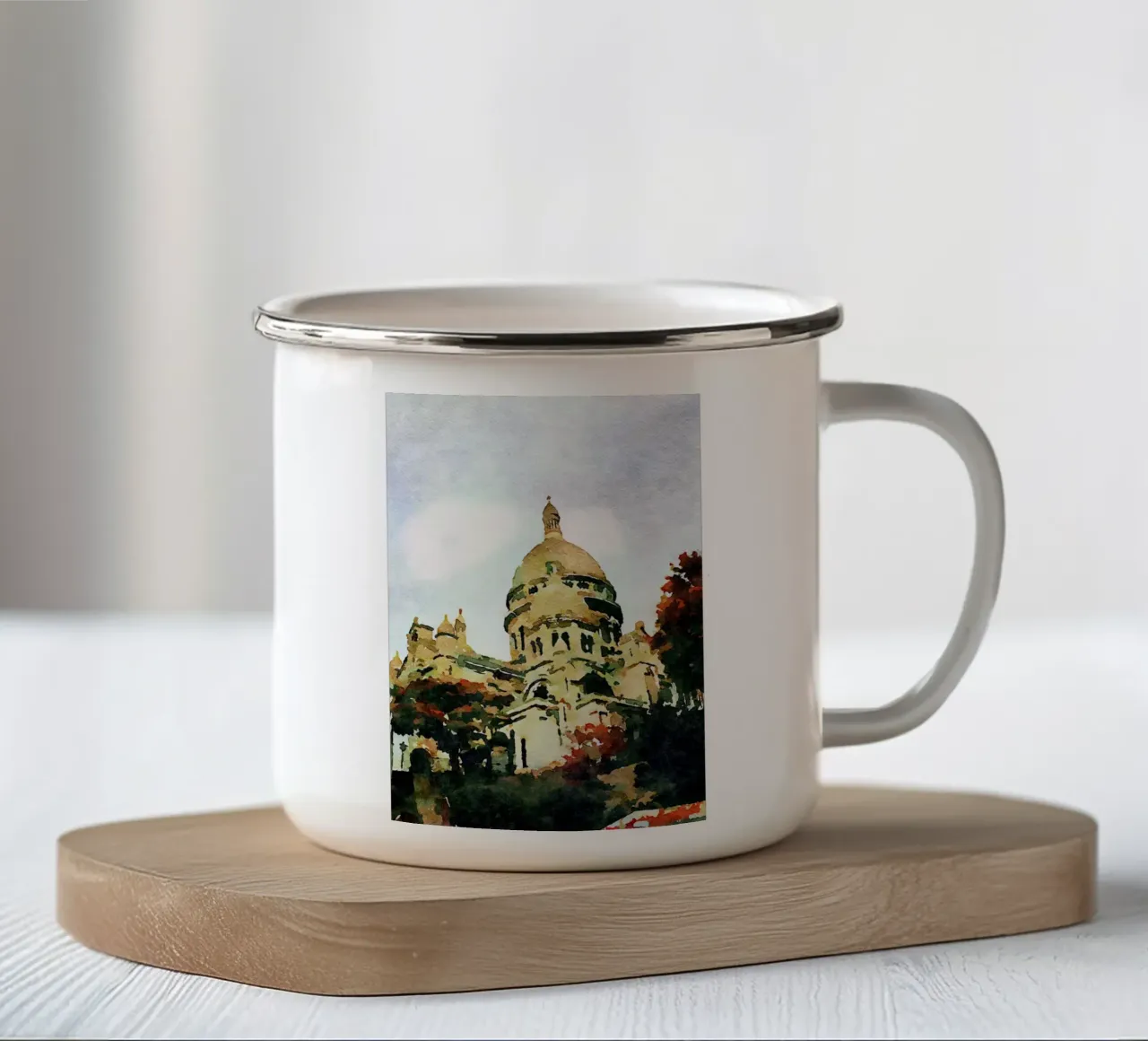 A Parigi tazza in smalto da Massimo Frascogna