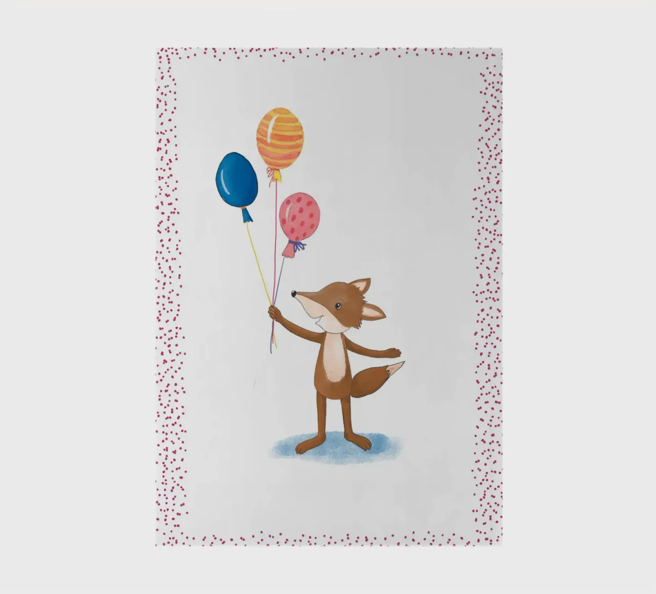 piccola volpe con palloncini diario da Farbwelten