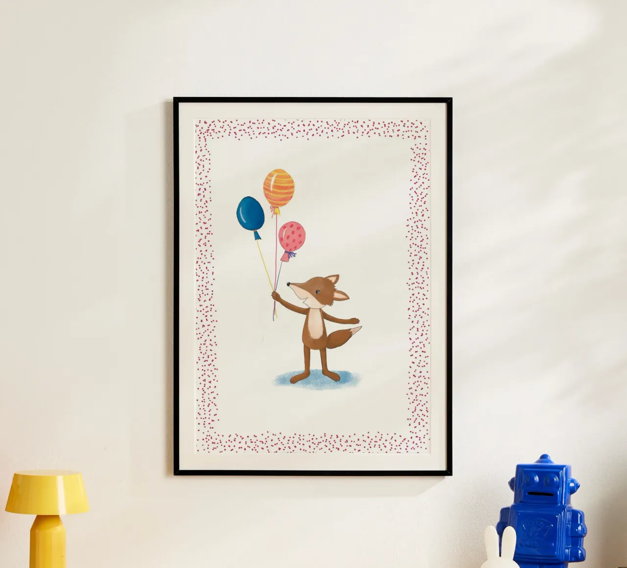 piccola volpe con palloncini carta hahnemühle da Farbwelten