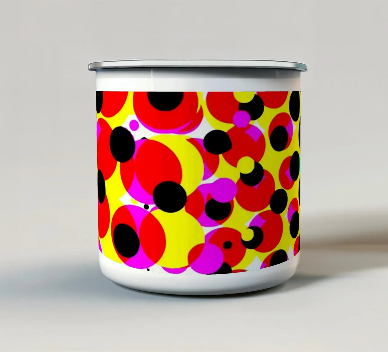 Levendig Geometrisch Ritme Abstracte Cirkelcompositie emaille mok van Abstract and Patterns