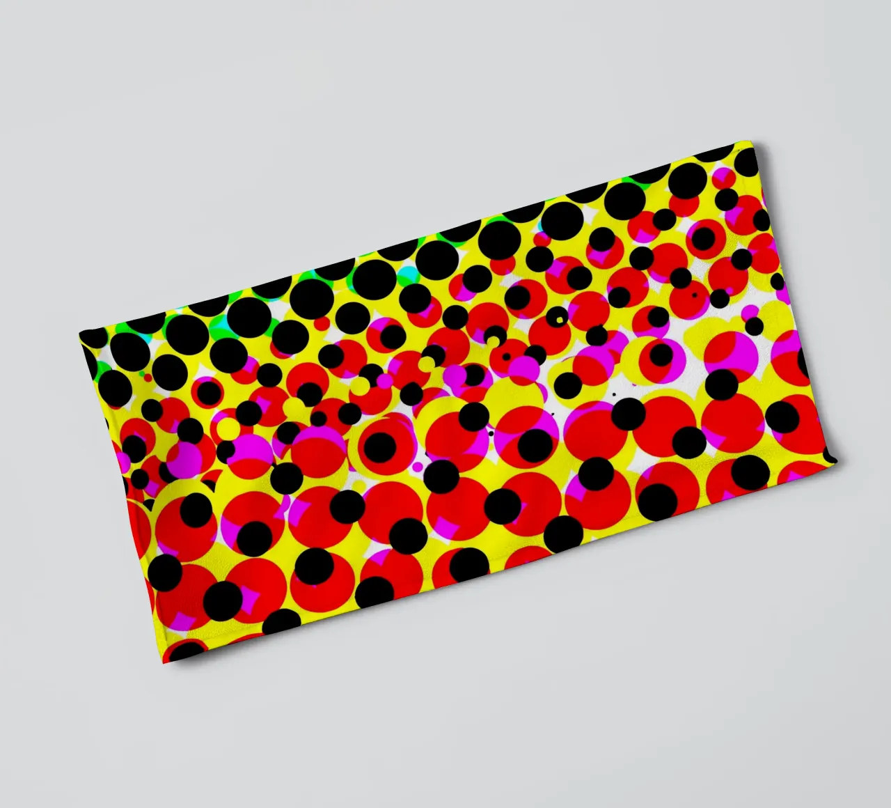 Vivid Geometric Rhythm Abstract Circle Composition towel by Abstract and Patterns