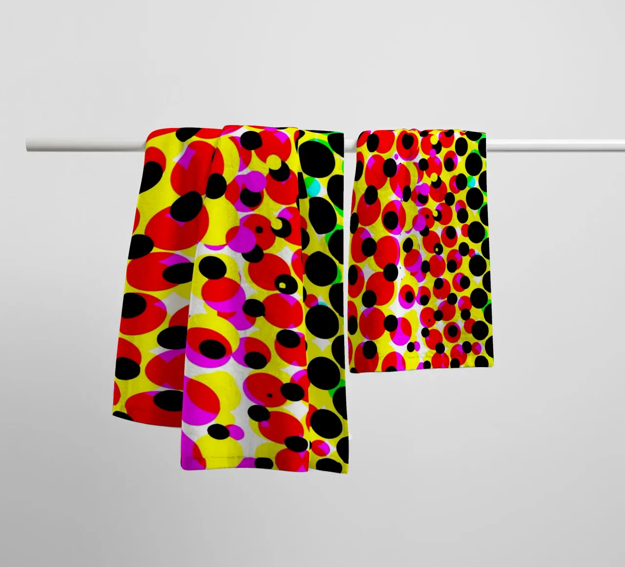 Vivid Geometric Rhythm Abstract Circle Composition towel by Abstract and Patterns