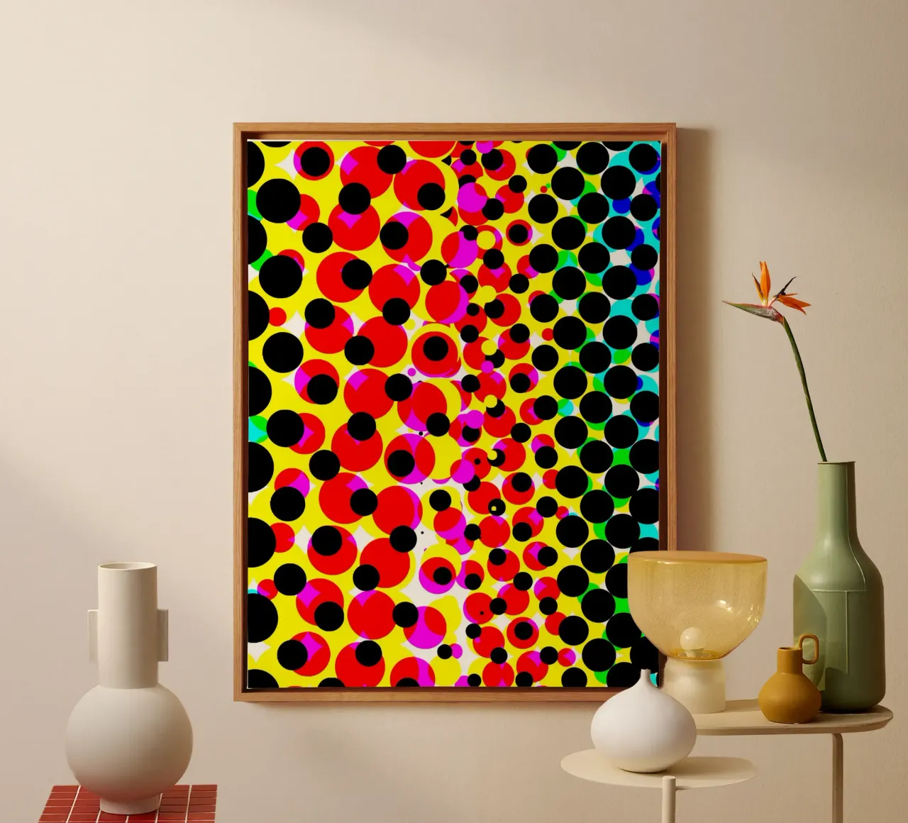 Levendig Geometrisch Ritme Abstracte Cirkelcompositie canvas van Abstract and Patterns