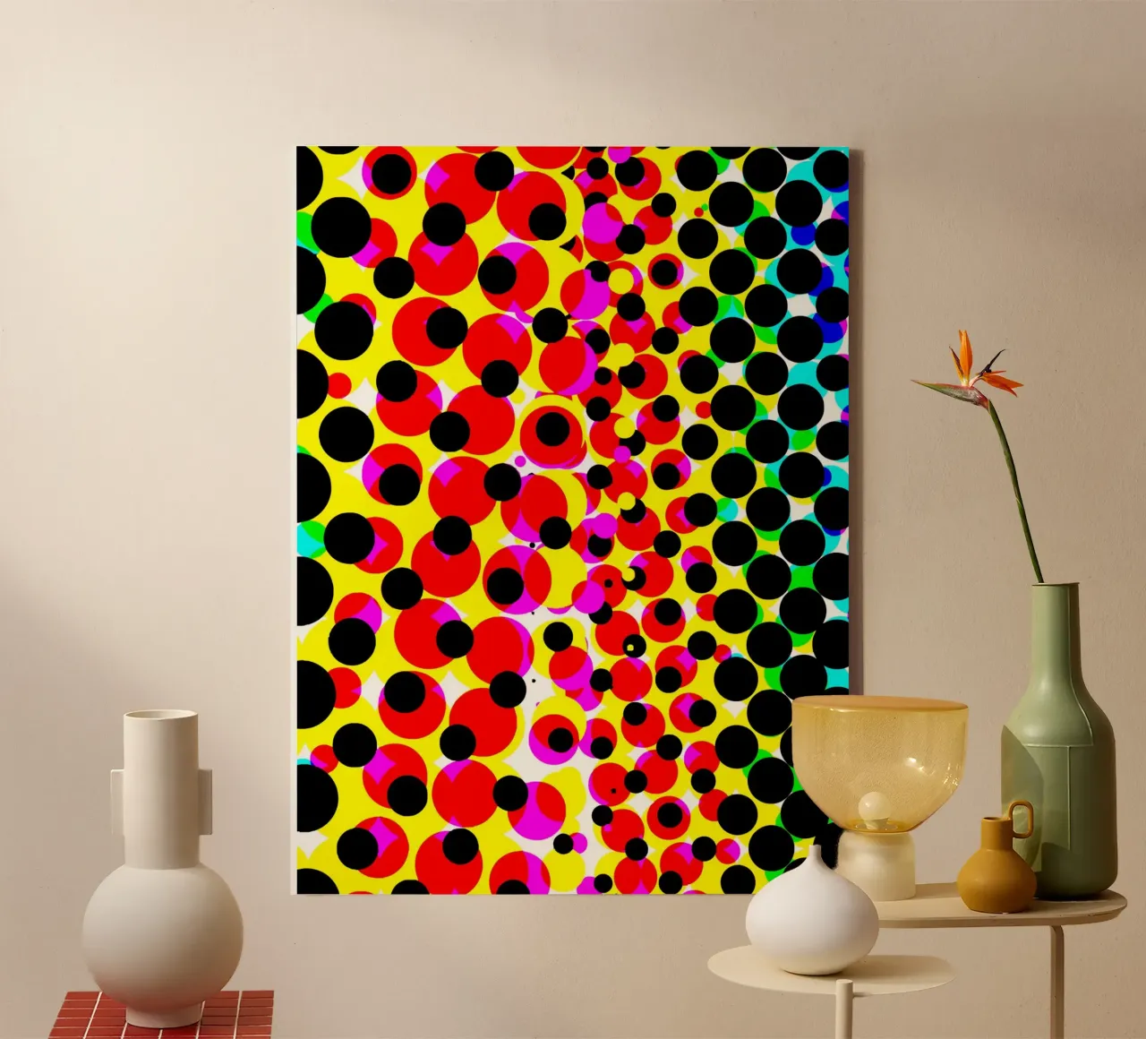 Levendig Geometrisch Ritme Abstracte Cirkelcompositie canvas van Abstract and Patterns