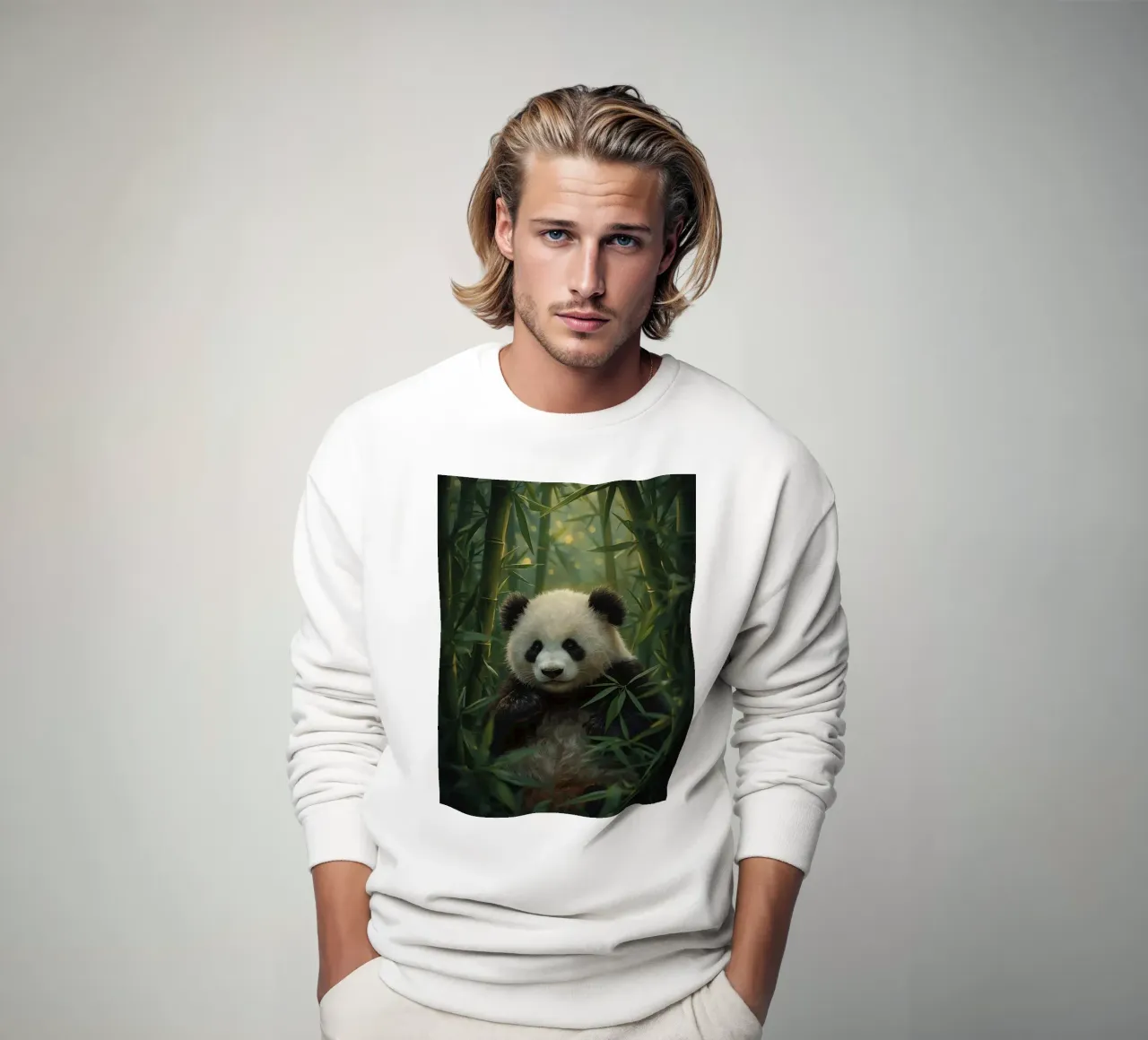 Panda géant dans une forêt de bambous sweat de DesignDoodle