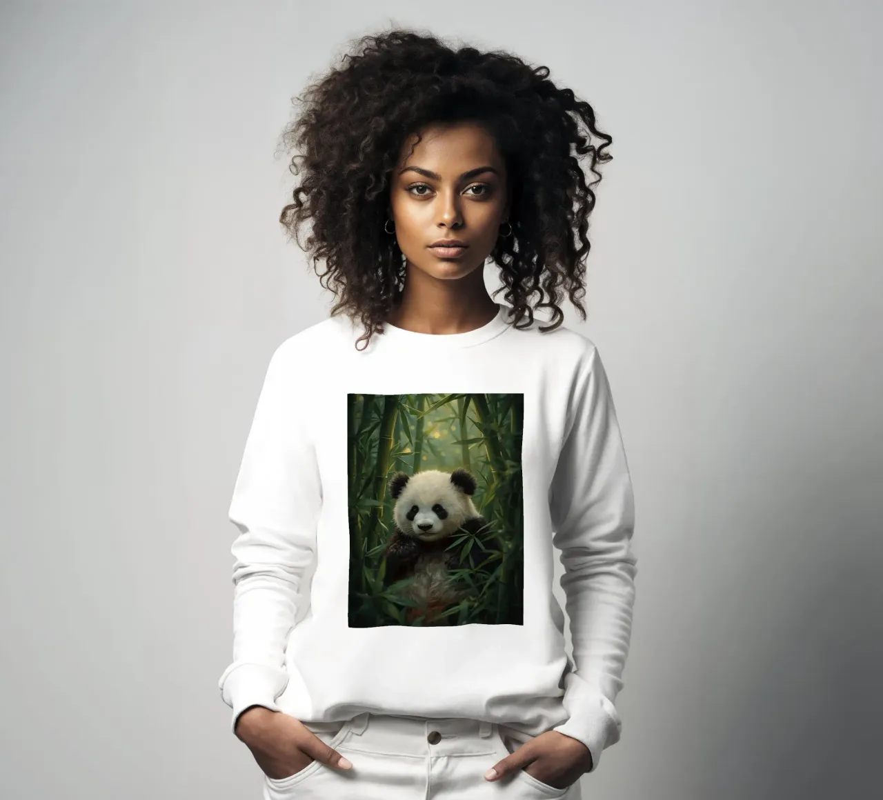 Panda géant dans une forêt de bambous sweat de DesignDoodle