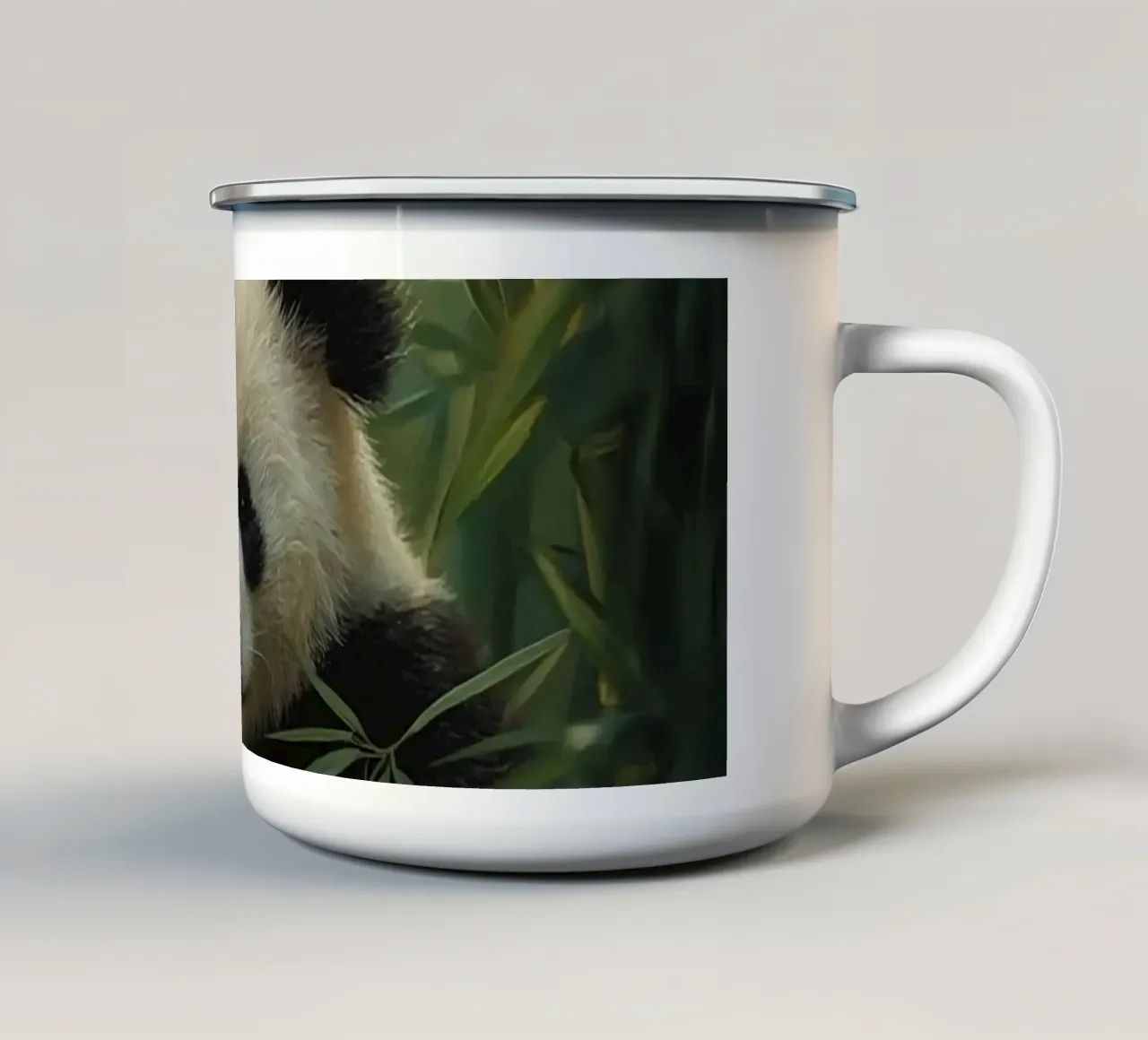 Reuzenpanda in bamboebos emaille mok van DesignDoodle