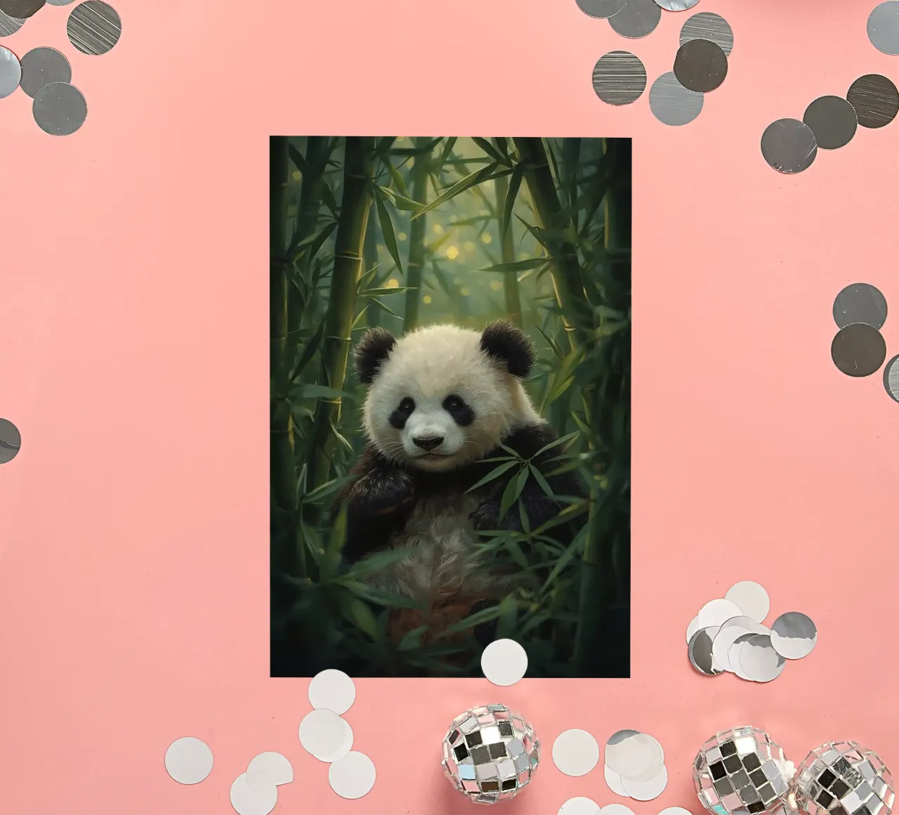 Panda géant dans une forêt de bambous autocollant de DesignDoodle