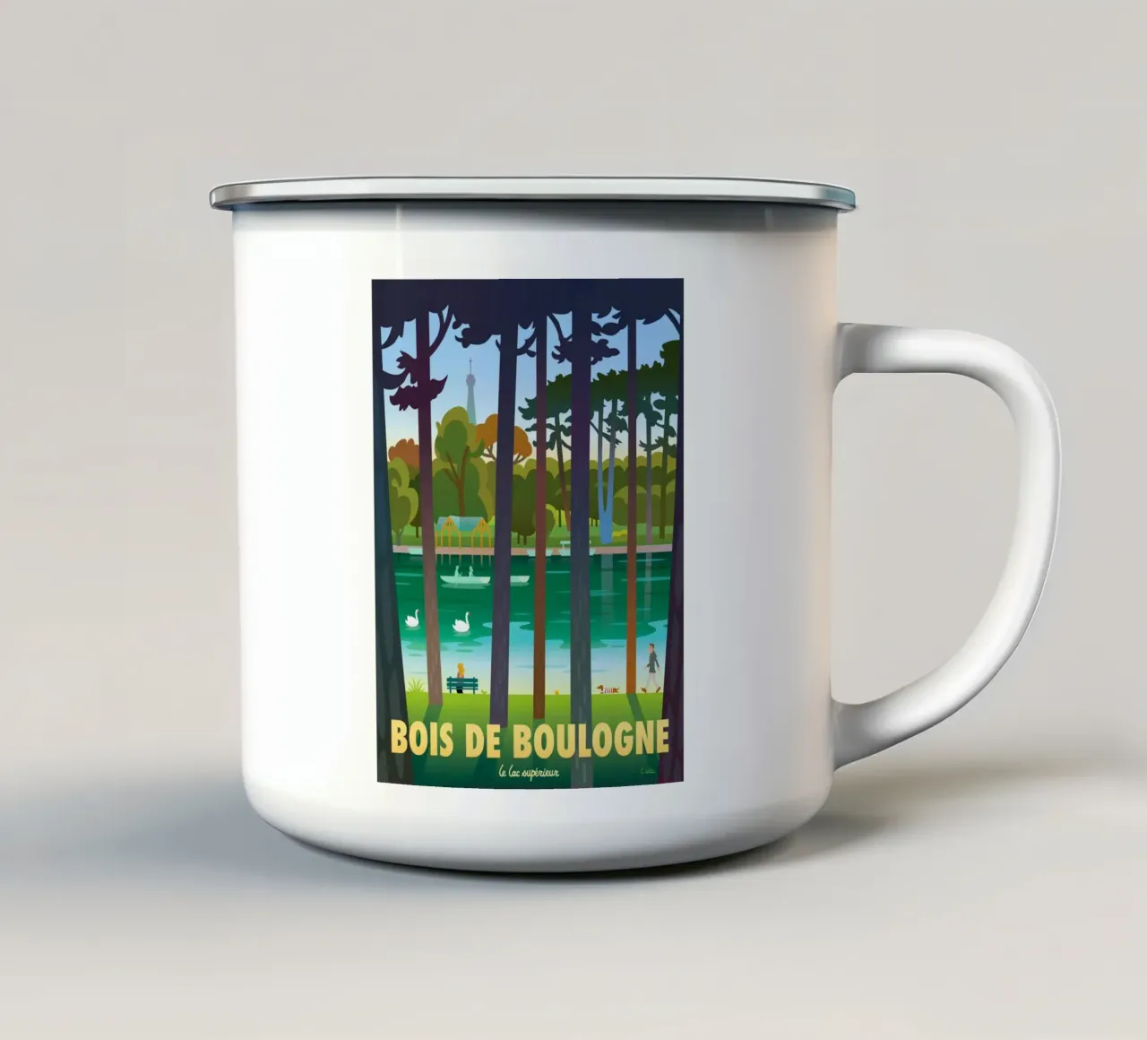 Bois de Boulogne tazza in smalto da C.WILL