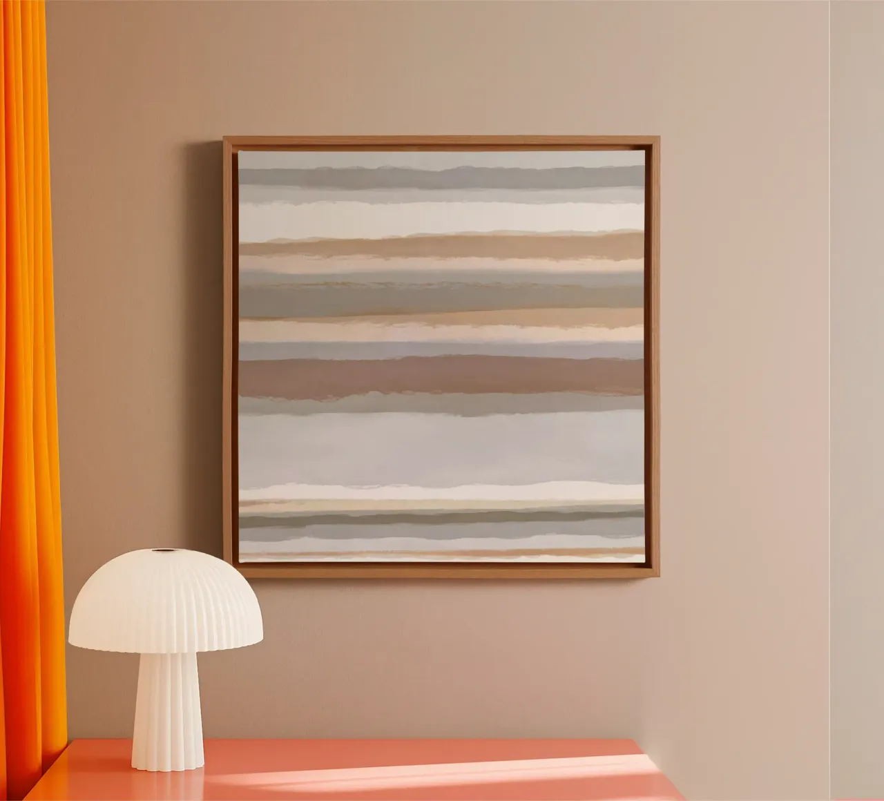 Strips 5 | Gray & Neutral Pastels tela con Cornice a cassetta da sabidussi