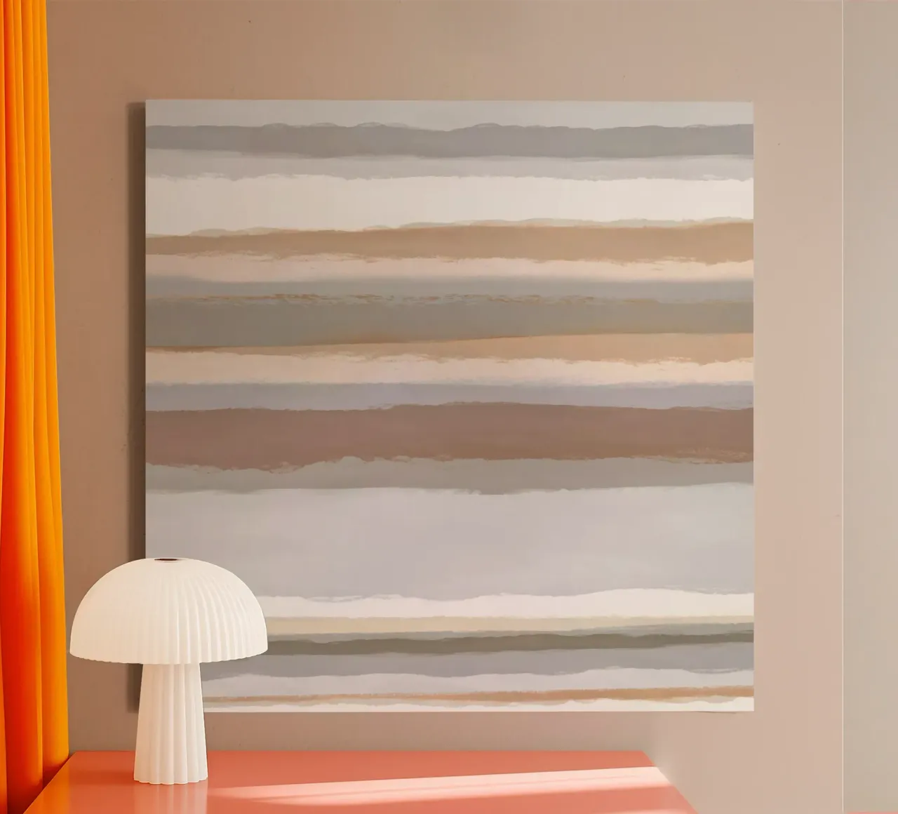 Strips 5 | Gray & Neutral Pastels tela con Cornice a cassetta da sabidussi
