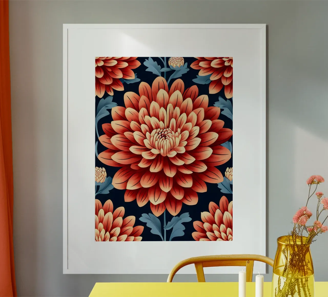 Lebendige Chrysantheme Wandteppich Poster von Artistic-shop