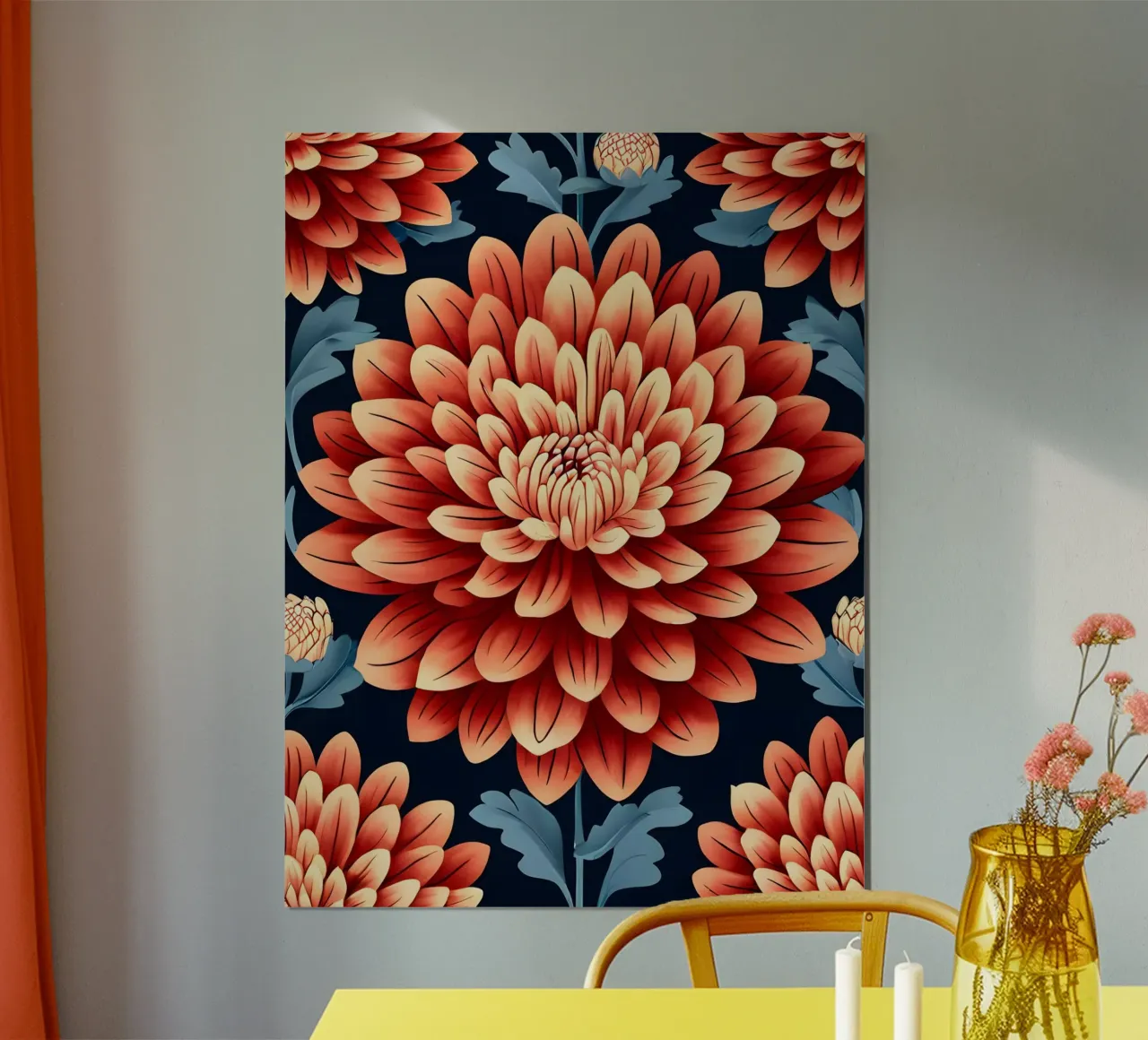 Lebendige Chrysantheme Wandteppich Poster von Artistic-shop