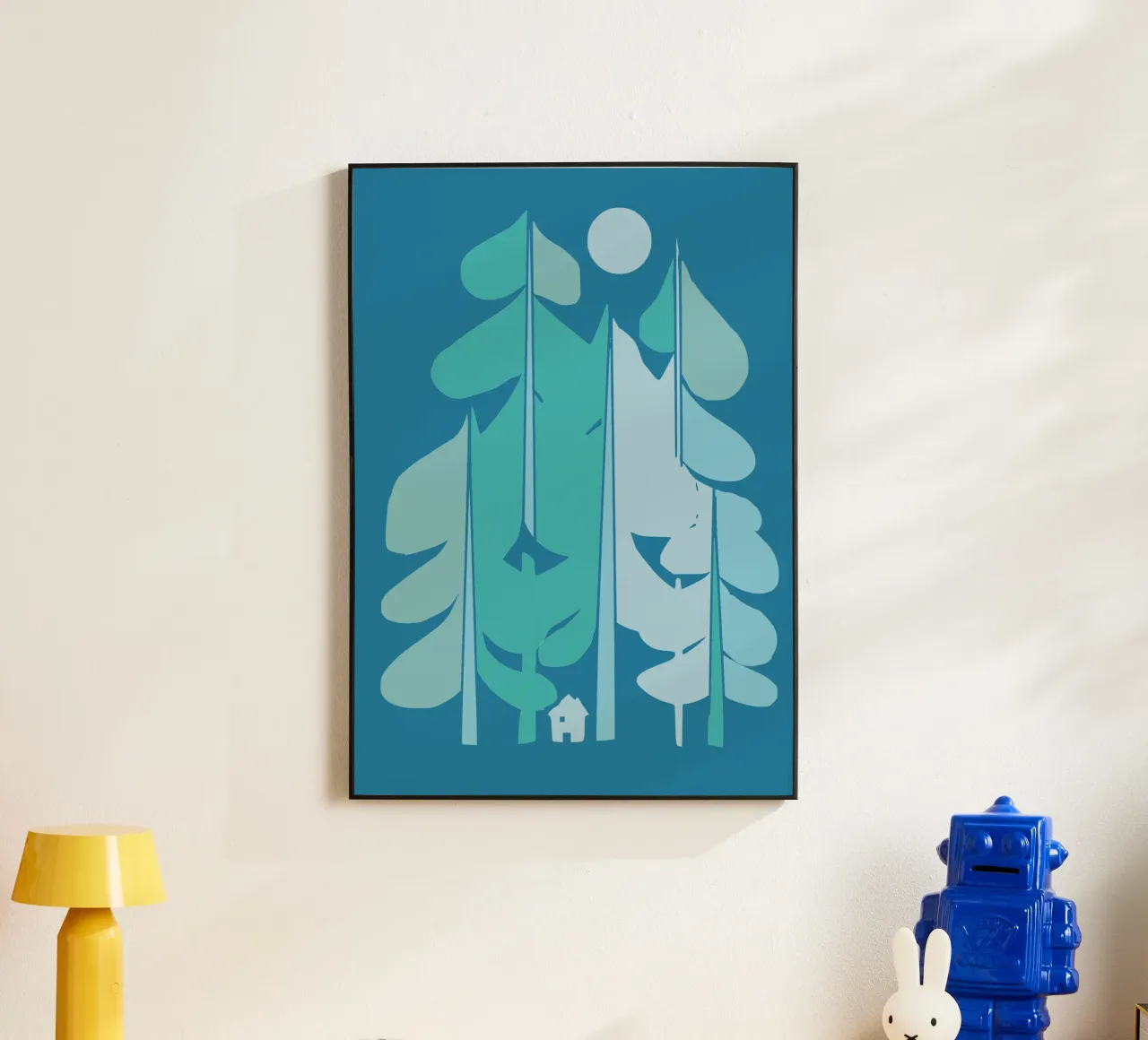 Un cottage in una foresta fredda alluminio dibond da Little Dean
