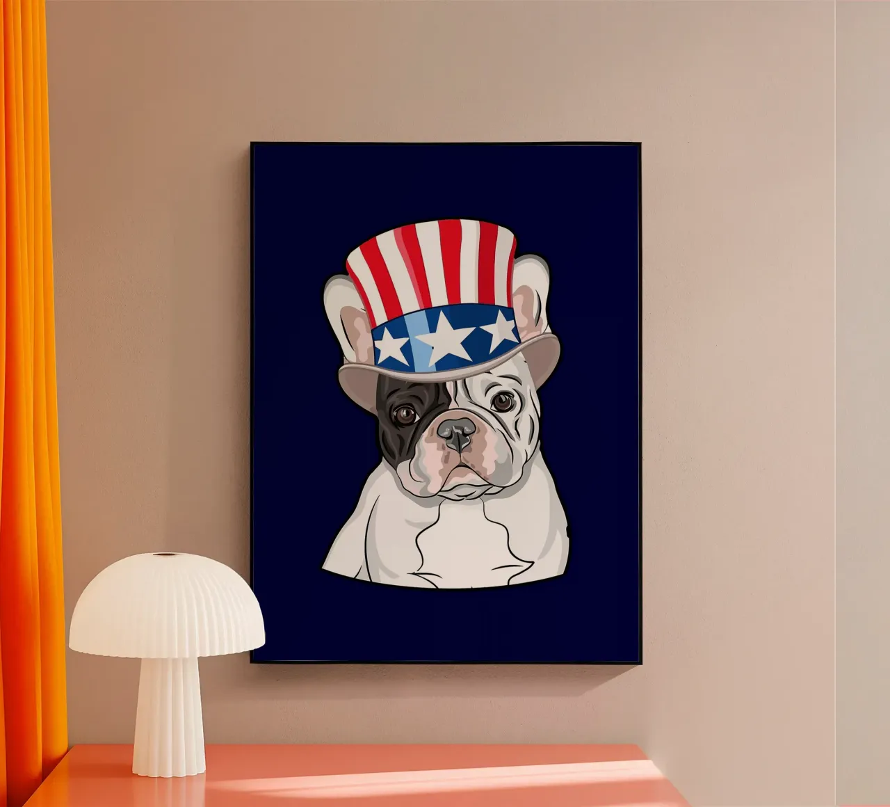 Bulldog francese con cappello patriottico plexiglass da Wesley J Newsome