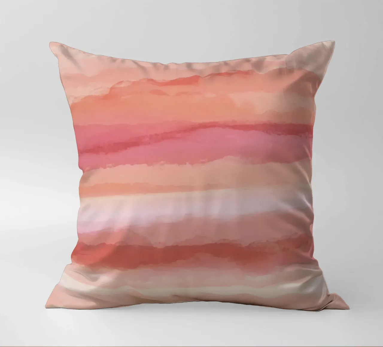 Strips 8 | Coral & Pink Minimal Pastel Abstract cuscino da sabidussi