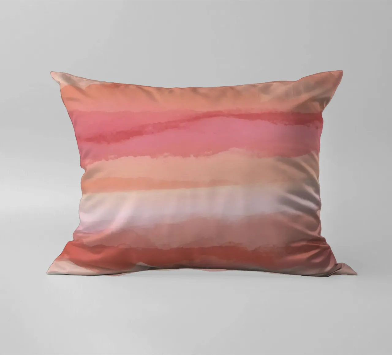 Strips 8 | Coral & Pink Minimal Pastel Abstract cuscino da sabidussi
