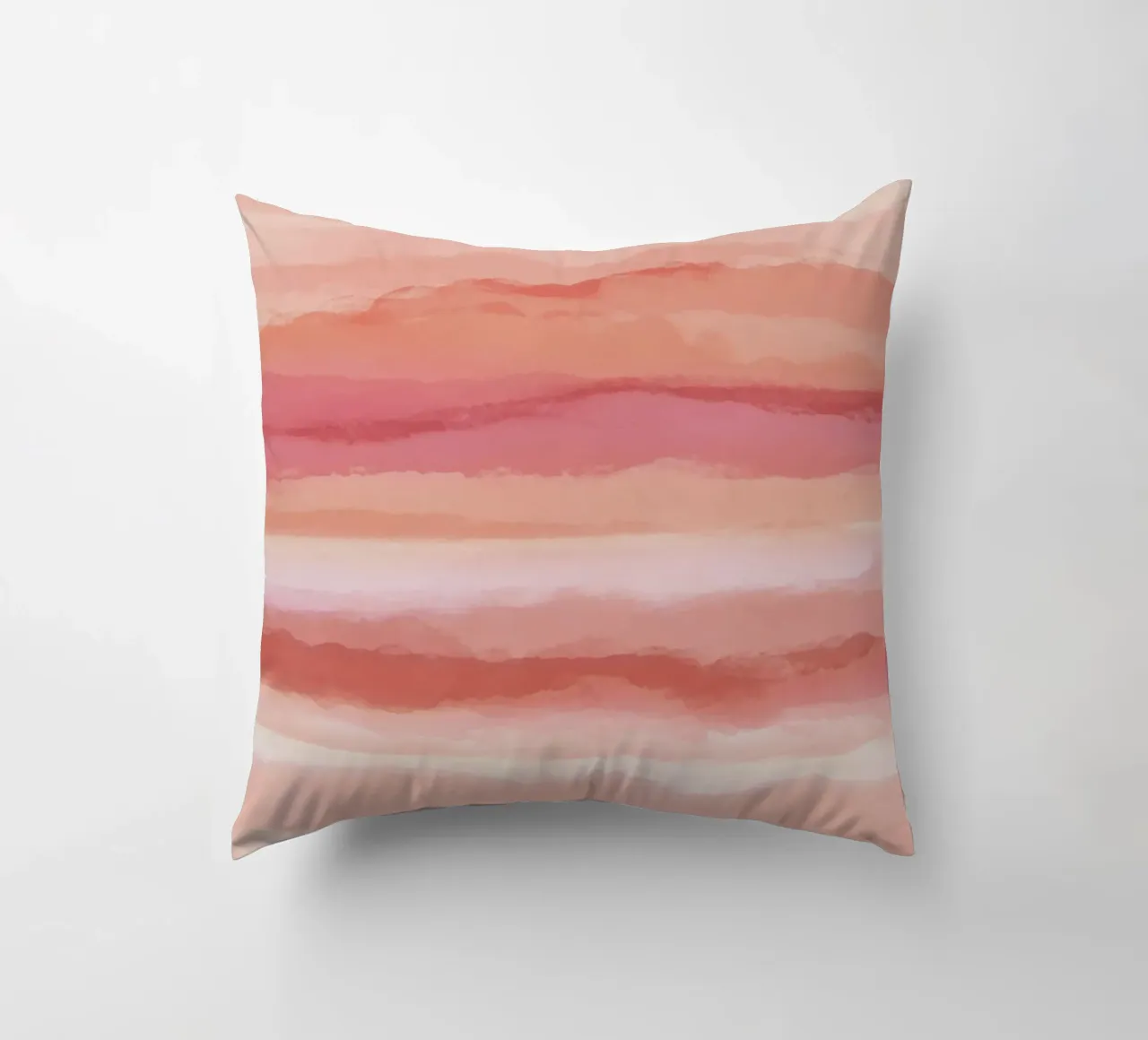 Strips 8 | Coral & Pink Minimal Pastel Abstract cuscino da sabidussi