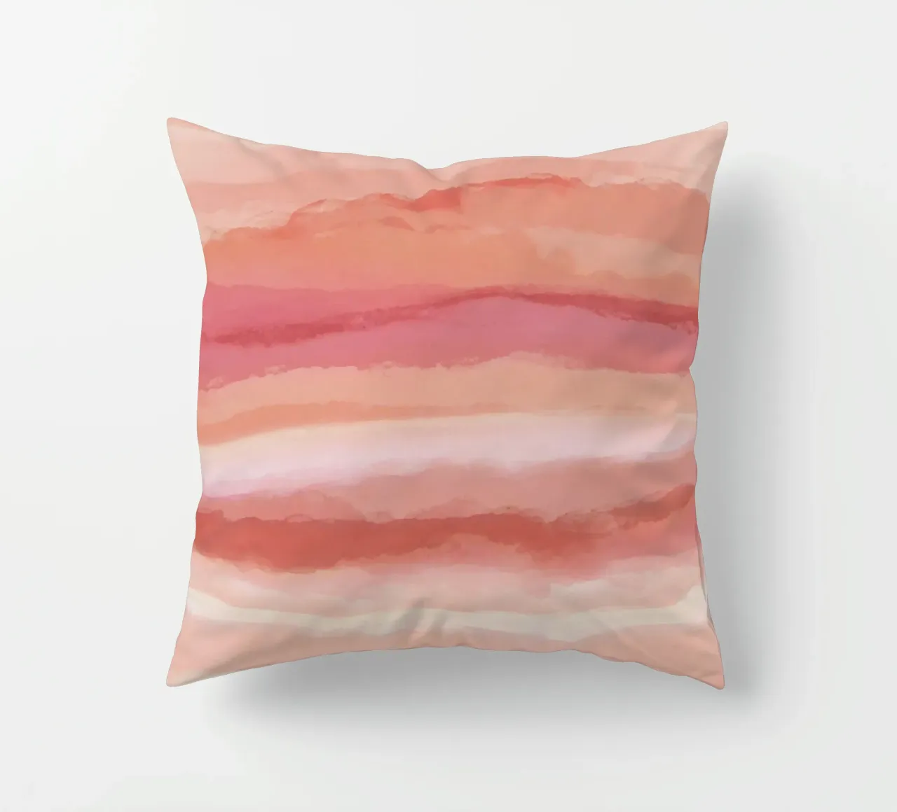 Strips 8 | Coral & Pink Minimal Pastel Abstract cuscino da sabidussi