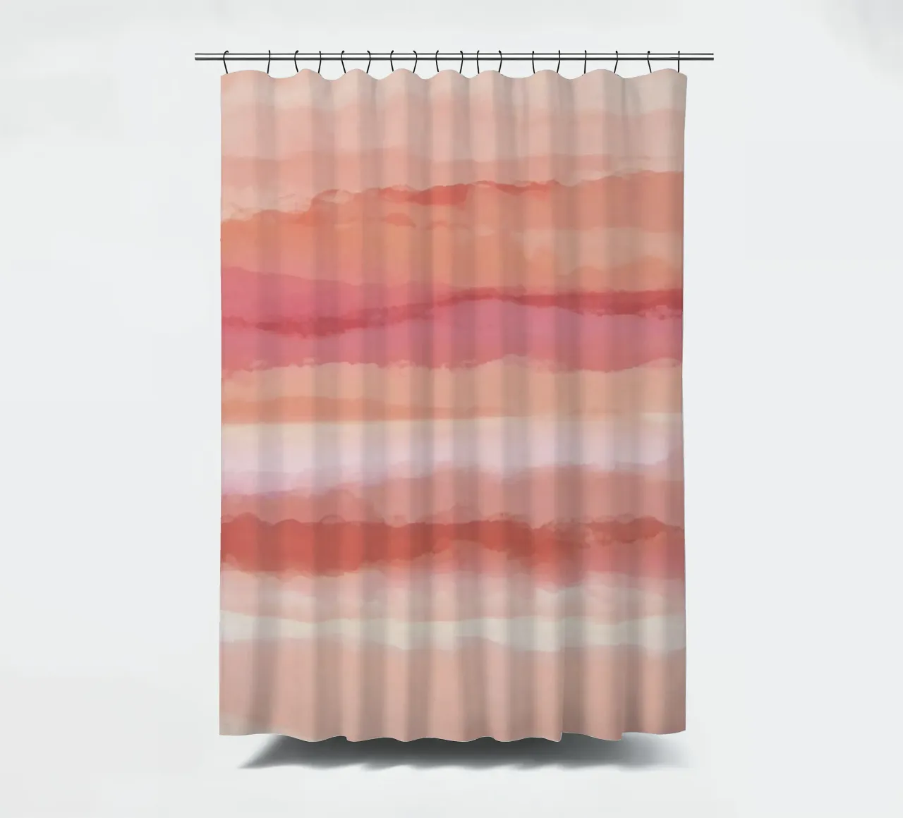 Strips 8 | Coral & Pink Minimal Pastel Abstract tenda da doccia da sabidussi