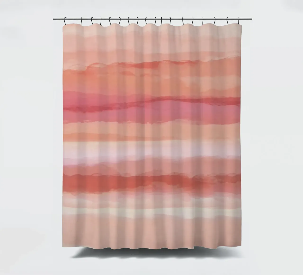 Strips 8 | Coral & Pink Minimal Pastel Abstract tenda da doccia da sabidussi
