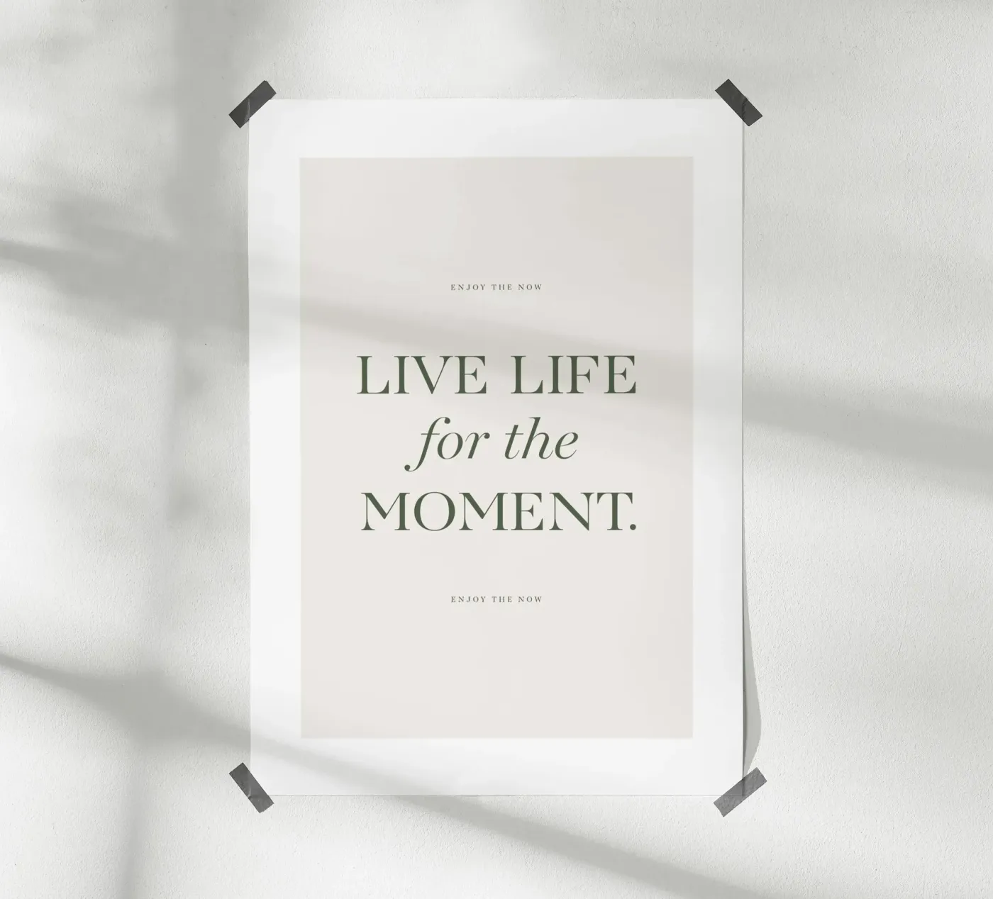 Leef het moment poster van Eva Rogers