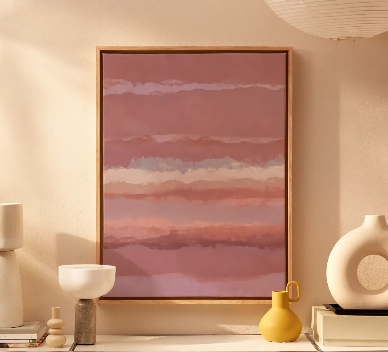 Strips 10 | Pastel Abstract Minimalism tela con Cornice a cassetta da sabidussi