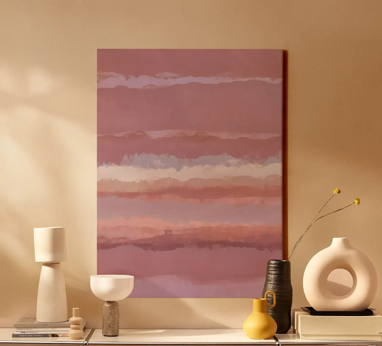 Strips 10 | Pastel Abstract Minimalism tela con Cornice a cassetta da sabidussi