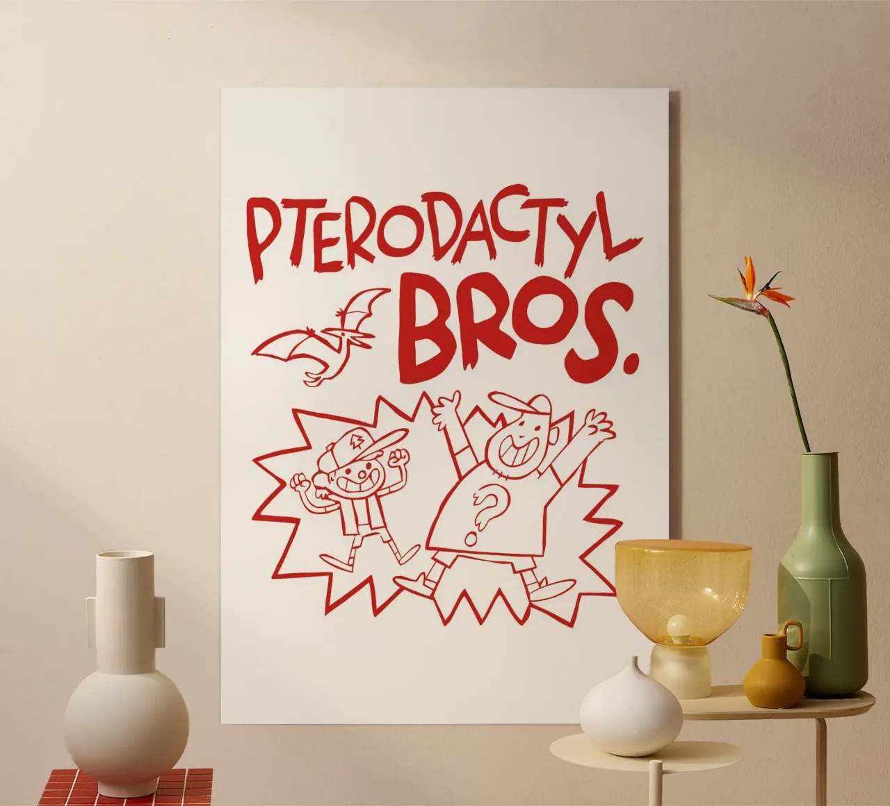 Pterodactyl Bros acrylic glass by nabakumov