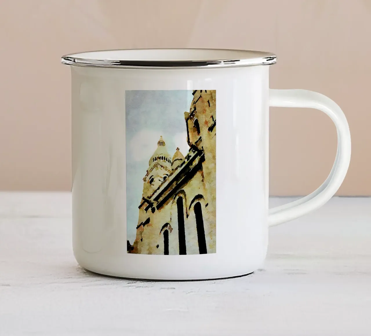 A Parigi tazza in smalto da Massimo Frascogna